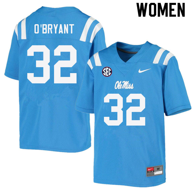 Richard O'Bryant Ole Miss Rebels NCAA Women's Powder Blue #32 Stitched Limited College Football Jersey QOY6358RB